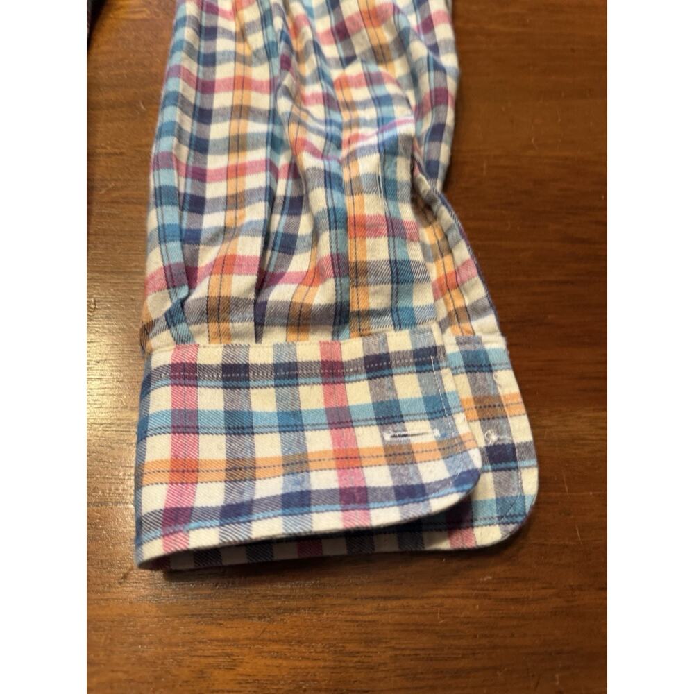 Medium Gitman Bros Colorful Checkered Soft Cotton… - image 8